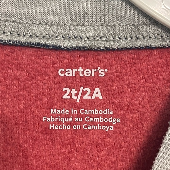 Carter’s Boys 2T Navy/Red Foorball Fleece Footed Pajamas - Picture 7 of 8